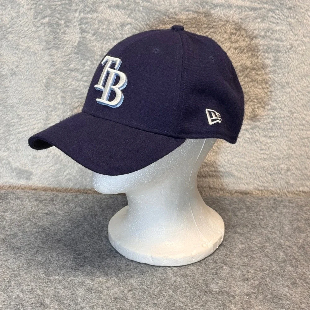 New Era Tampa Bay Rays Hat Mens Large XL Navy Blue 39THIRTY Stretch Fit MLB Cap